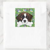 Saint Bernard Rechteckiger Aufkleber (Tasche)