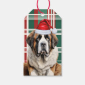 Saint Bernard Red Green Plaid Dog Lover Christmas Geschenkanhänger (Vorderseite)