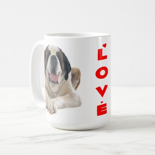 Saint Bernard Red Liebe Welpe Dog - St. Bernard Kaffeetasse (Vorderseite Links)