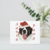 Saint Bernard Santa Paws Feiertagspostkarte (Stehend Vorderseite)
