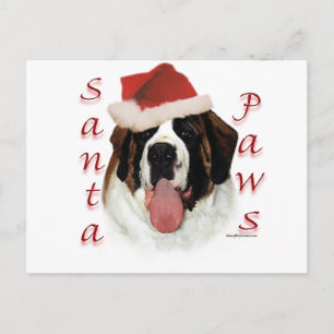 Saint Bernard Santa Paws Feiertagspostkarte