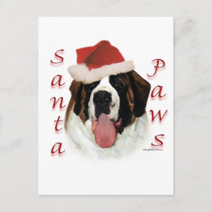 Saint Bernard Santa Paws Feiertagspostkarte