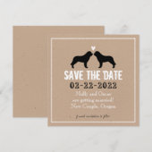 Saint Bernard Silhouetten Hochzeit speichern Datum Save The Date (Vorne/Hinten)