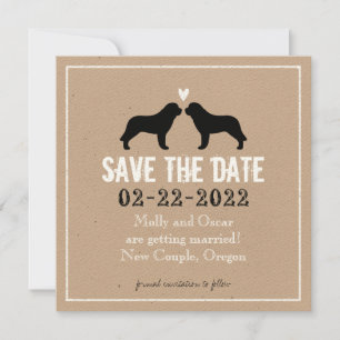 Saint Bernard Silhouetten Hochzeit speichern Datum Save The Date