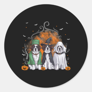 Saint Bernard St. Bernard Dog Halloween Ghost Cost Runder Aufkleber