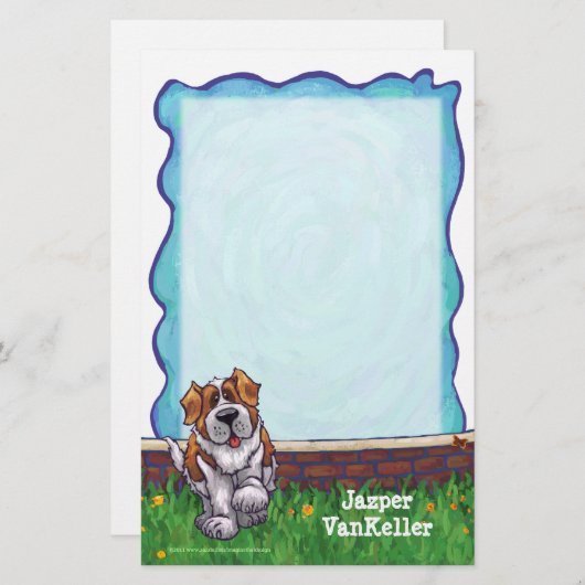 Saint Bernard Stationery Briefpapier (Vorne/Hinten)