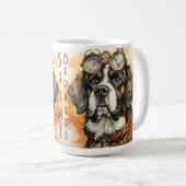 Saint Bernard Steampunk-Hund Kaffeetasse (VorderseiteRechts)