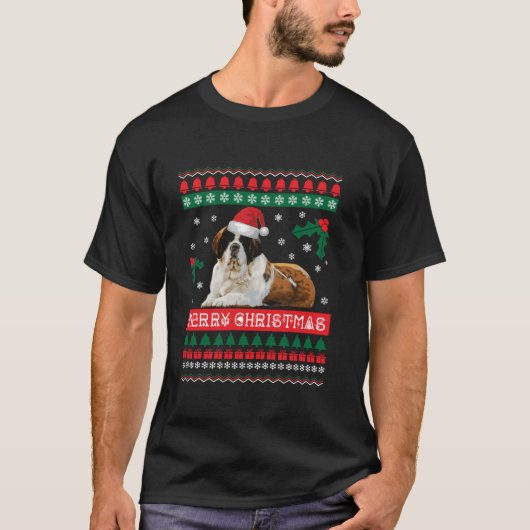 Saint Bernard Ugly Christmas Sweater Shirt (Vorderseite)