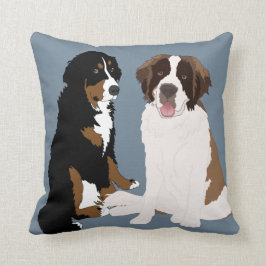 Saint Bernard und Berner Berghund Kissen