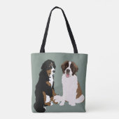 Saint Bernard und Berner Berghund  Tasche (Rückseite)