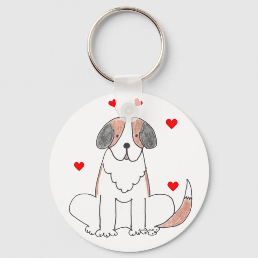 Saint Bernard Valentine Ears Schlüsselanhänger (Vorderseite)