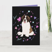 Saint Bernard Valentinstag Feiertagskarte (Vorderseite)