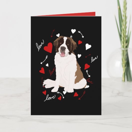 Saint Bernard Valentinstag Karte (Vorderseite)