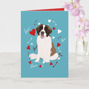 Saint Bernard Valentinstag Karte