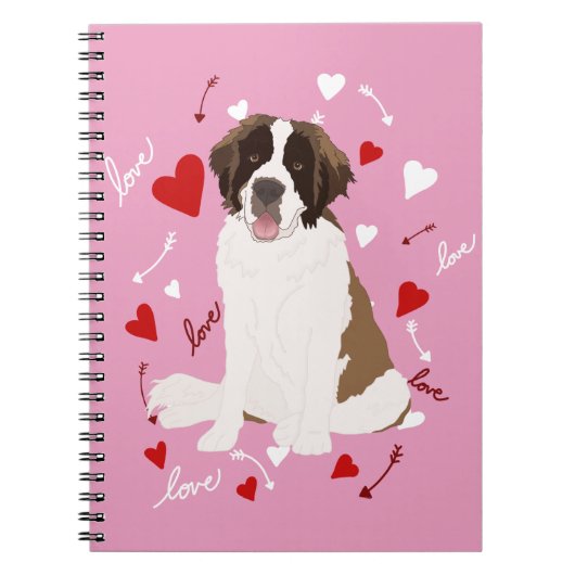 Saint Bernard Valentinstag Notizblock (Vorderseite)