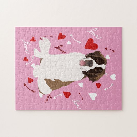 Saint Bernard Valentinstag Puzzle (Horizontal)