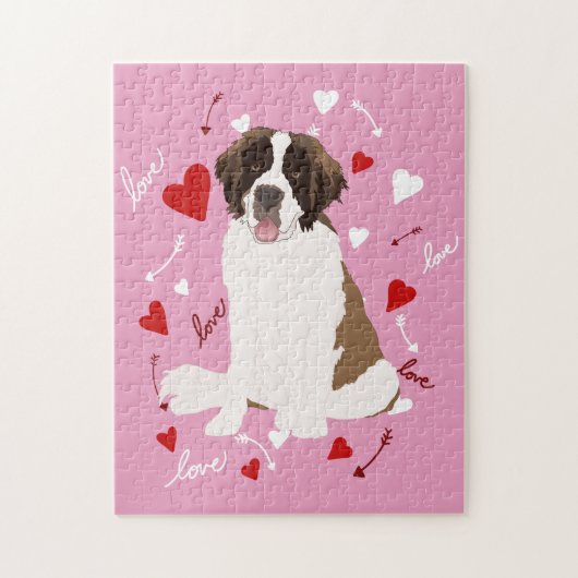 Saint Bernard Valentinstag Puzzle (Vertikal)