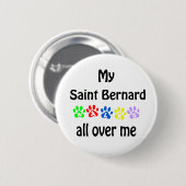 Saint Bernard Walks Design Button (Vorne & Hinten)
