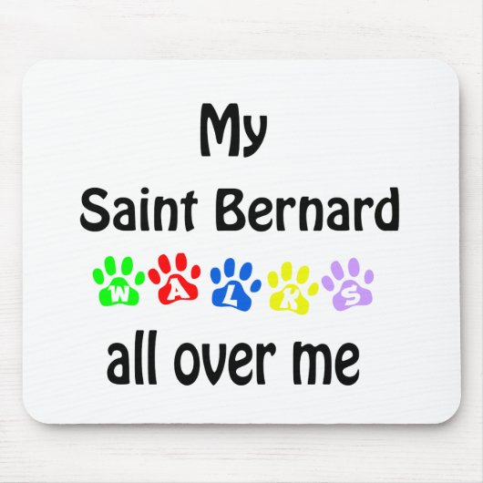 Saint Bernard Walks Design Mousepad (Vorne)