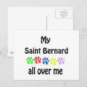 Saint Bernard Walks Design Postkarte (Vorne/Hinten)