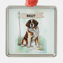 Saint Bernard Wasserfarbe Personalisierter Hund