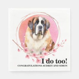 Saint Bernard Wedding Napkins mit Hogs Foto Serviette