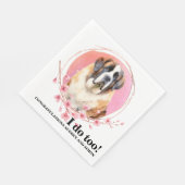Saint Bernard Wedding Napkins mit Hogs Foto Serviette (Ecke)