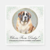 Saint Bernard Wedding Napkins mit Hogs Foto Serviette (Vorderseite)