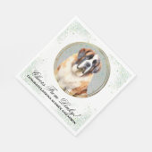 Saint Bernard Wedding Napkins mit Hogs Foto Serviette (Ecke)