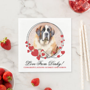Saint Bernard Wedding Napkins mit Hogs Foto Serviette
