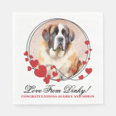 Saint Bernard Wedding Napkins mit Hogs Foto Serviette (Vorderseite)