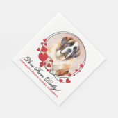 Saint Bernard Wedding Napkins mit Hogs Foto Serviette (Ecke)