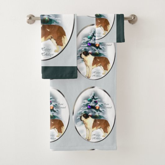 Saint Bernard Weihnachten Badhandtuch Set (Insitu)
