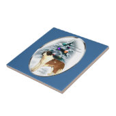 Saint Bernard Weihnachten Fliese (Seite)