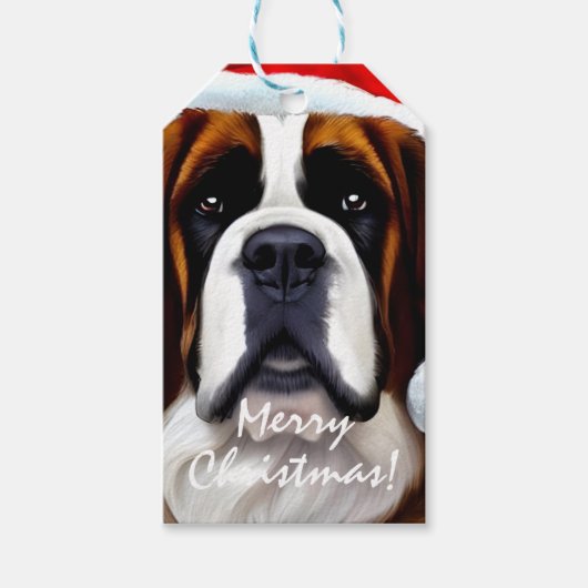 Saint Bernard Weihnachten Geschenkanhänger (Vorderseite)