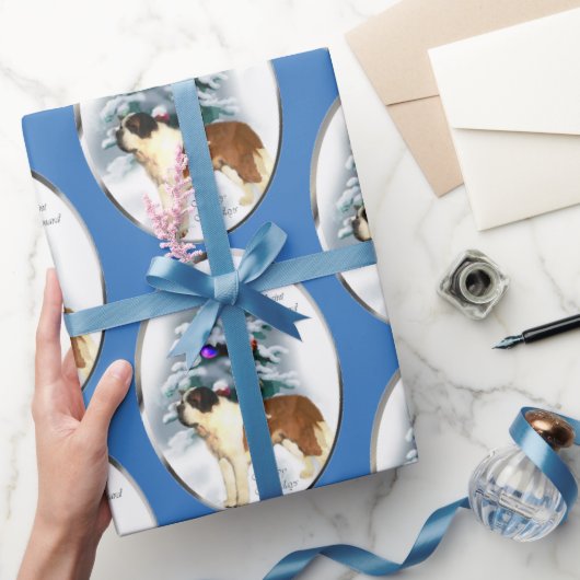 Saint Bernard Weihnachten Geschenkpapier (Schenken)