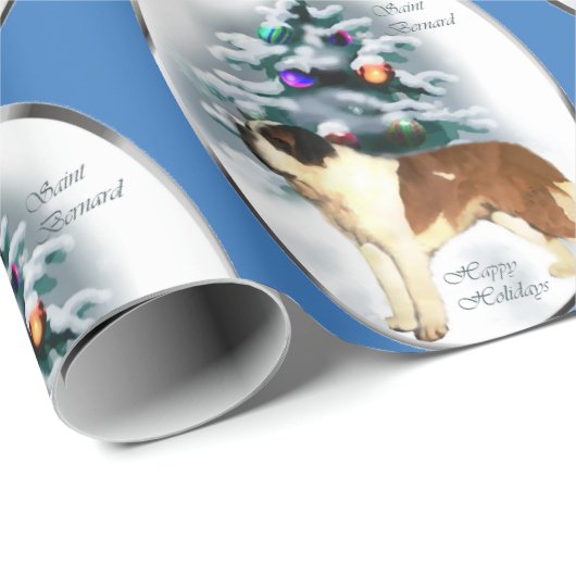 Saint Bernard Weihnachten Geschenkpapier (Rolleneckpunkt)