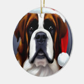Saint Bernard Weihnachten Keramik Ornament (Links)