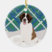 Saint Bernard Weihnachten Keramik Ornament (Vorne)