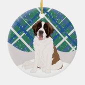 Saint Bernard Weihnachten Keramik Ornament (Hinten)