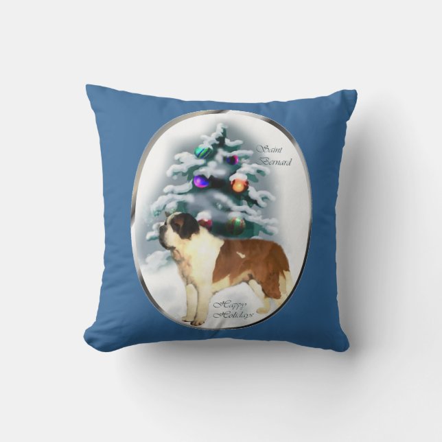 Saint Bernard Weihnachten Kissen (Vorderseite)
