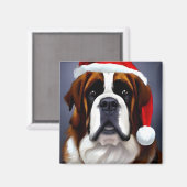 Saint Bernard Weihnachten Magnet (Vorderseite/Rückseite)