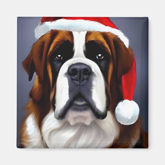 Saint Bernard Weihnachten Magnet (Vorne)