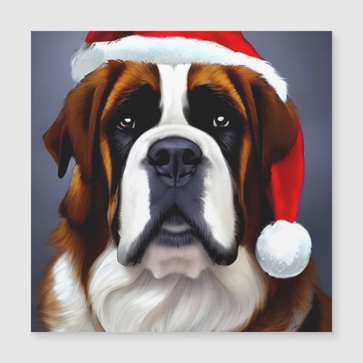 Saint Bernard Weihnachten Magnetkarte (Vorderseite)