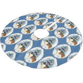 Saint Bernard Weihnachten Polyester Weihnachtsbaumdecke (Schrägansicht)
