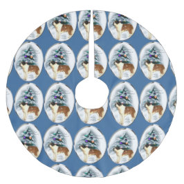 Saint Bernard Weihnachten Polyester Weihnachtsbaumdecke