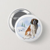 Saint Bernard Weihnachten - Schaltfläche Button (Vorne & Hinten)