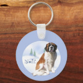 Saint Bernard Weihnachten Schlüsselanhänger (Rückseite)