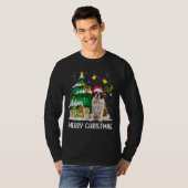 Saint Bernard Weihnachtsbeleuchtung Tree Santa Xma T-Shirt (Vorne ganz)