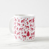 Saint Bernard Weihnachtsdesign Kaffeetasse (Vorderseite Links)